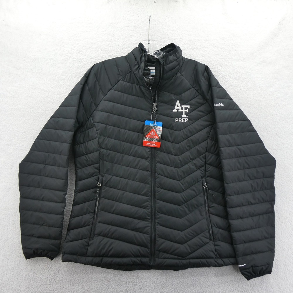 Columbia Powder Lite Jacket Women XL AF Prep Black Omni-Heat Puffer Air‎ Force
